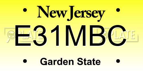 E31MBC New Jersey License Plate
