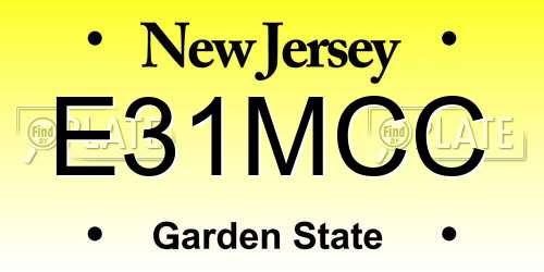 E31MCC New Jersey License Plate