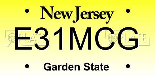 E31MCG New Jersey License Plate