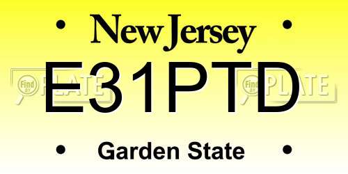 E31PTD New Jersey License Plate