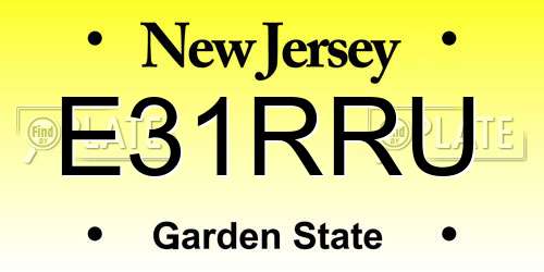 E31RRU New Jersey License Plate