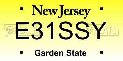 E31SSY New Jersey License Plate