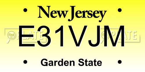E31VJM New Jersey License Plate