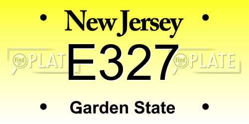 E327 New Jersey License Plate