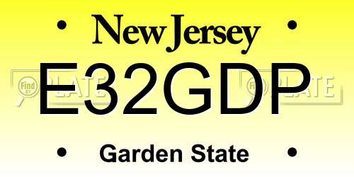 E32GDP New Jersey License Plate