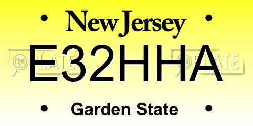 E32HHA New Jersey License Plate