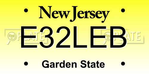 E32LEB New Jersey License Plate