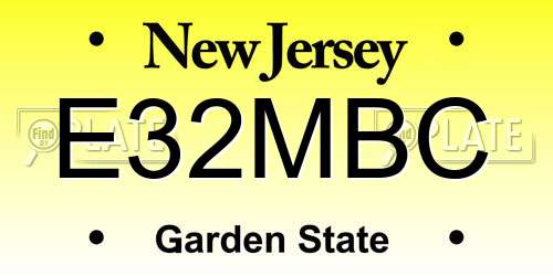 E32MBC New Jersey License Plate