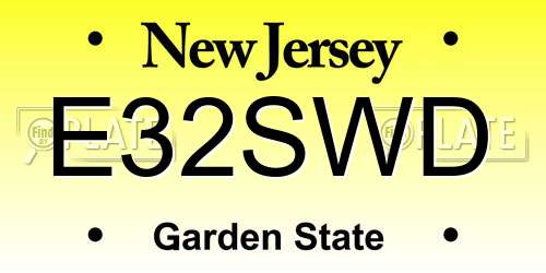 E32SWD New Jersey License Plate