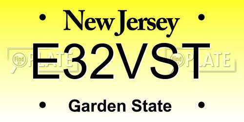 E32VST New Jersey License Plate