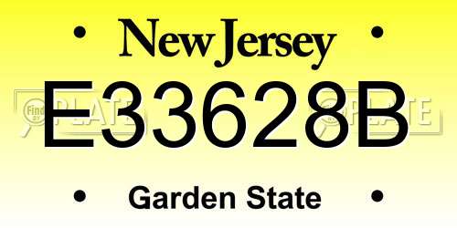 E33628B New Jersey License Plate