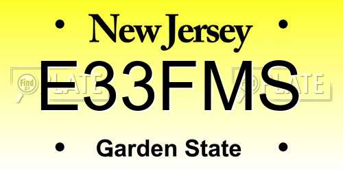 E33FMS New Jersey License Plate