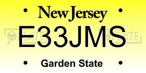 E33JMS New Jersey License Plate