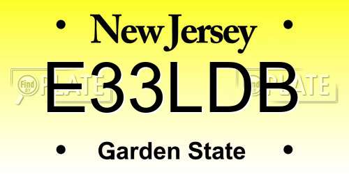 E33LDB New Jersey License Plate