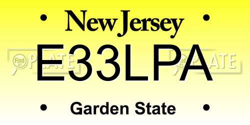 E33LPA New Jersey License Plate