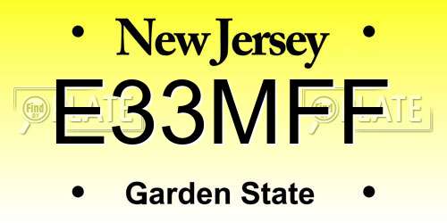 E33MFF New Jersey License Plate