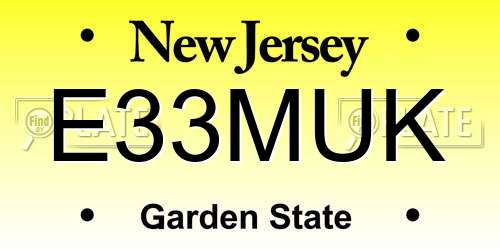 E33MUK New Jersey License Plate