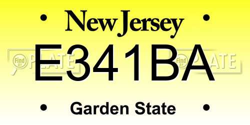 E341BA New Jersey License Plate