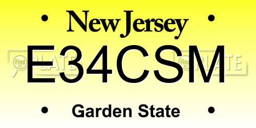 E34CSM New Jersey License Plate