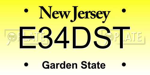 E34DST New Jersey License Plate