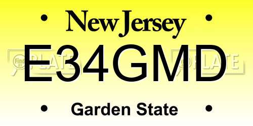 E34GMD New Jersey License Plate