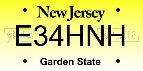 E34HNH New Jersey License Plate