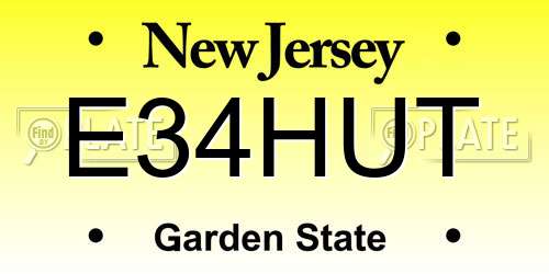 E34HUT New Jersey License Plate