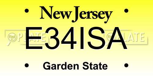 E34ISA New Jersey License Plate
