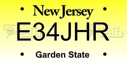 E34JHR New Jersey License Plate