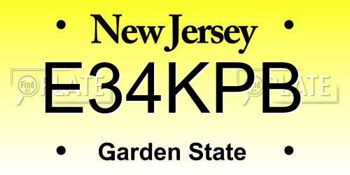 E34KPB New Jersey License Plate