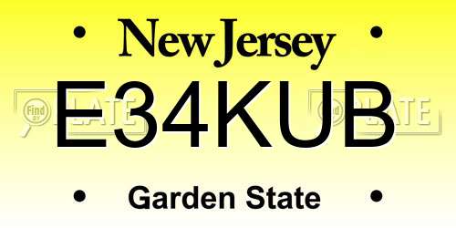 E34KUB New Jersey License Plate
