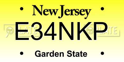 E34NKP New Jersey License Plate