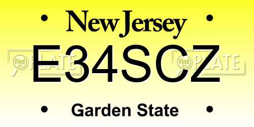 E34SCZ New Jersey License Plate