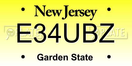 E34UBZ New Jersey License Plate