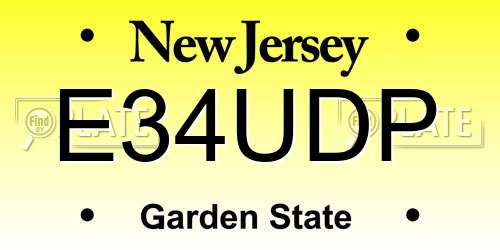 E34UDP New Jersey License Plate
