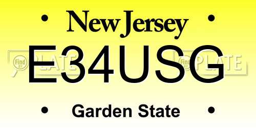 E34USG New Jersey License Plate