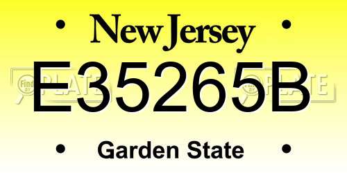E35265B New Jersey License Plate