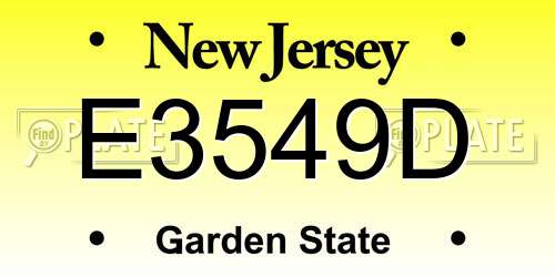 E3549D New Jersey License Plate