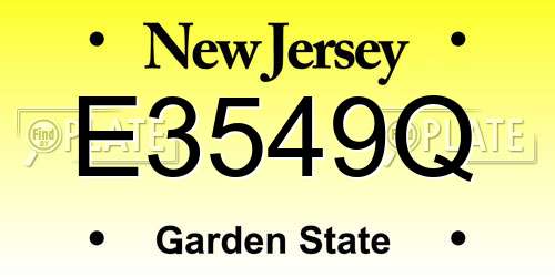 E3549Q New Jersey License Plate
