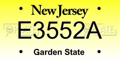 E3552A New Jersey License Plate