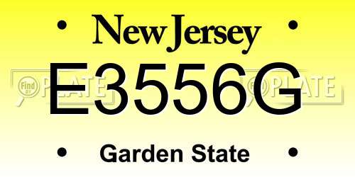 E3556G New Jersey License Plate