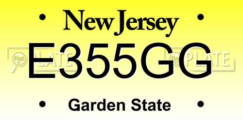 E355GG New Jersey License Plate