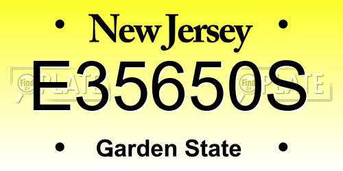 E35650S New Jersey License Plate