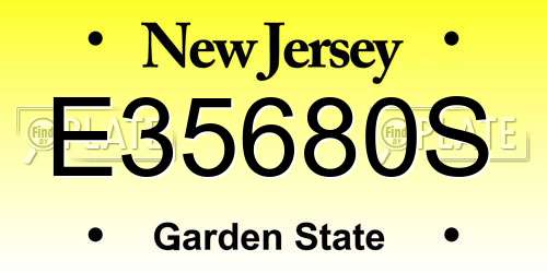 E35680S New Jersey License Plate