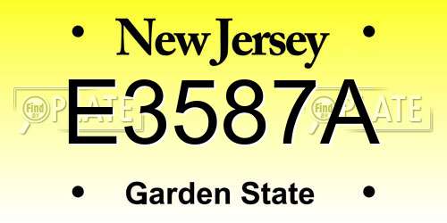 E3587A New Jersey License Plate