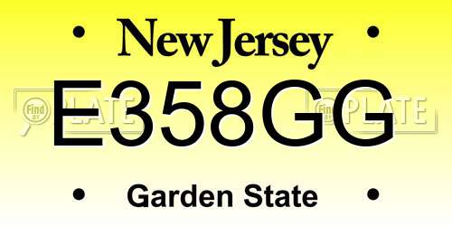 E358GG New Jersey License Plate