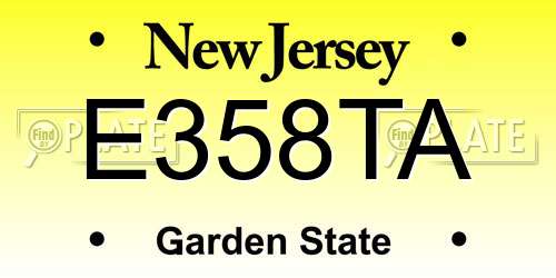 E358TA New Jersey License Plate