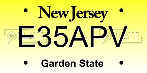 E35APV New Jersey License Plate