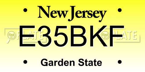 E35BKF New Jersey License Plate