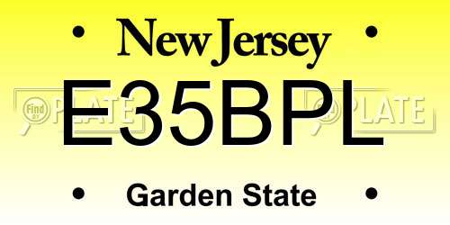E35BPL New Jersey License Plate